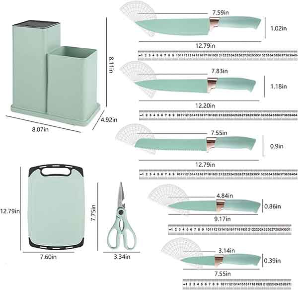 Juego de utensilios de cocina de silicona de 19 piezas Verde Pistacho
