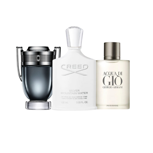 Perfume Paco Rabanne Invictus + Creed Silver Mountain Water + Armani Acqua Di Gio