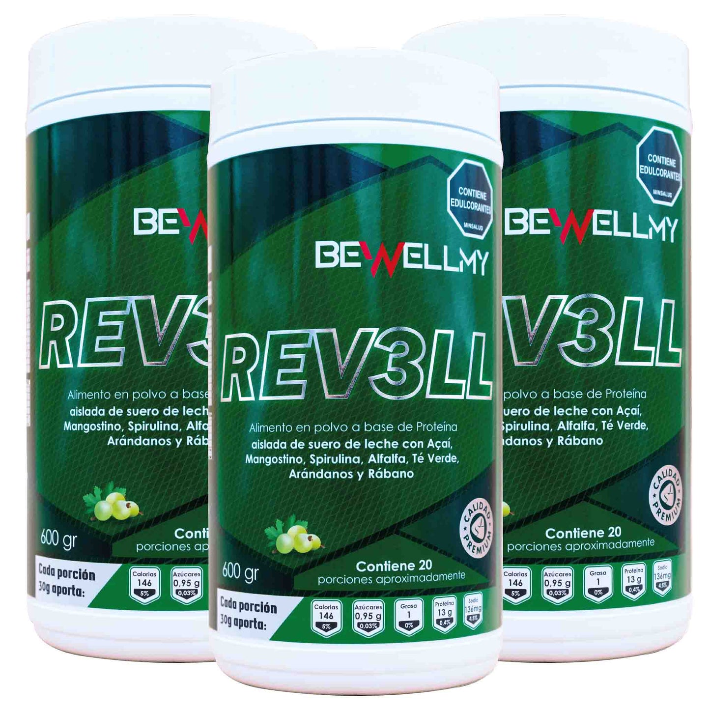 REV3LL - Proteína - Batido verde
